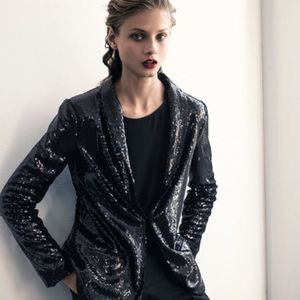 🔸MANGO sequin Tuxedo Jacket